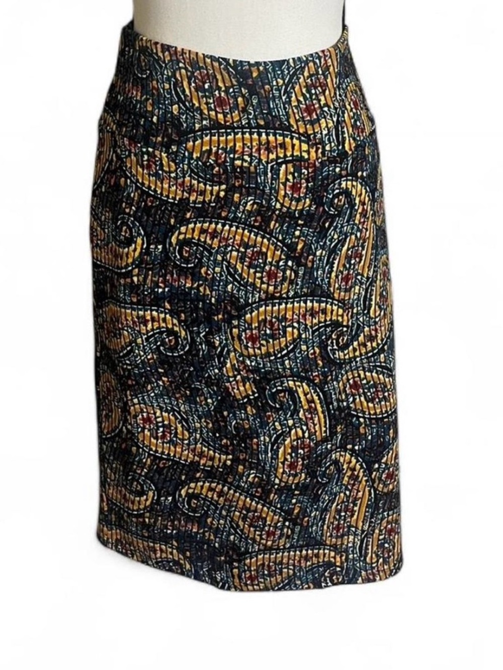 LuLaRoe Pencil Skirt Sz L CASSIE Geometric/Paisley Closet Staple Feminine